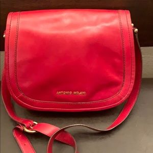 Antonio Melani Red Leather Crossbody